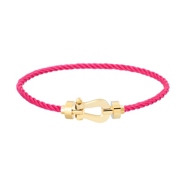 Bracelet Fred Force 10 moyen modèle en or jaune et câble bois de rose