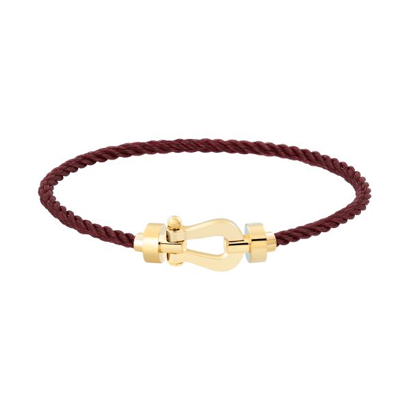 Fred Force 10 bracelet medium model in yellow gold and garnet cable