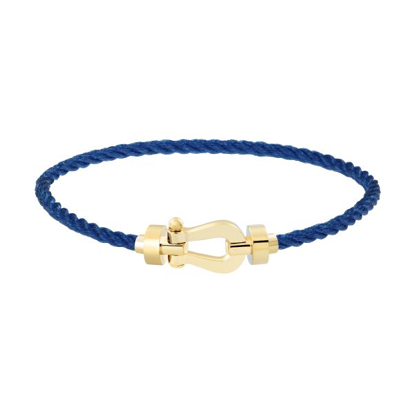 Fred Force 10 bracelet medium model in yellow gold and blue jean cable