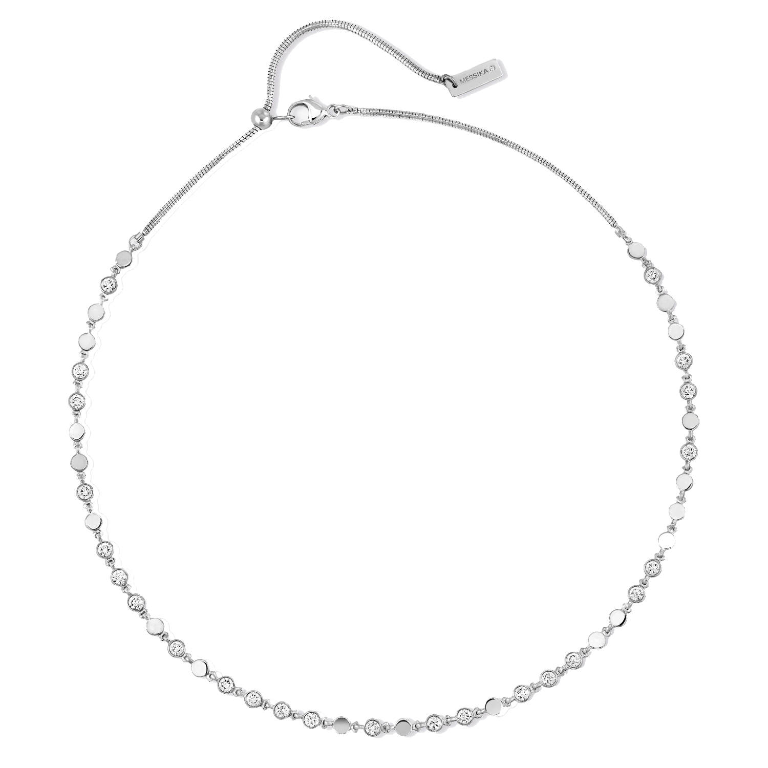 Collier Messika DVibes petit modèle en or blanc et diamants Lepage