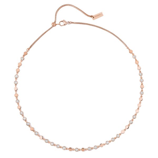 Messika D-Vibes small necklace in pink gold and diamonds