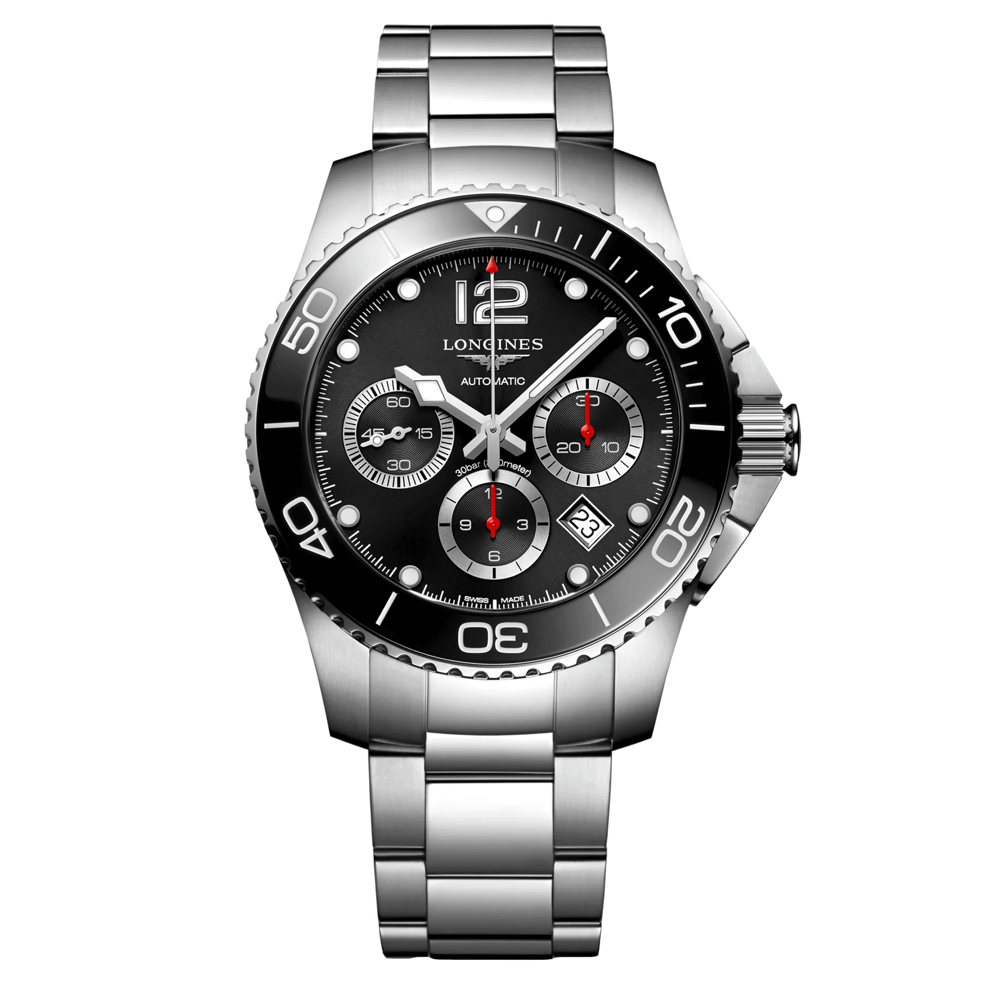 Montre Longines Hydroconquest Chronographe automatique cadran noir