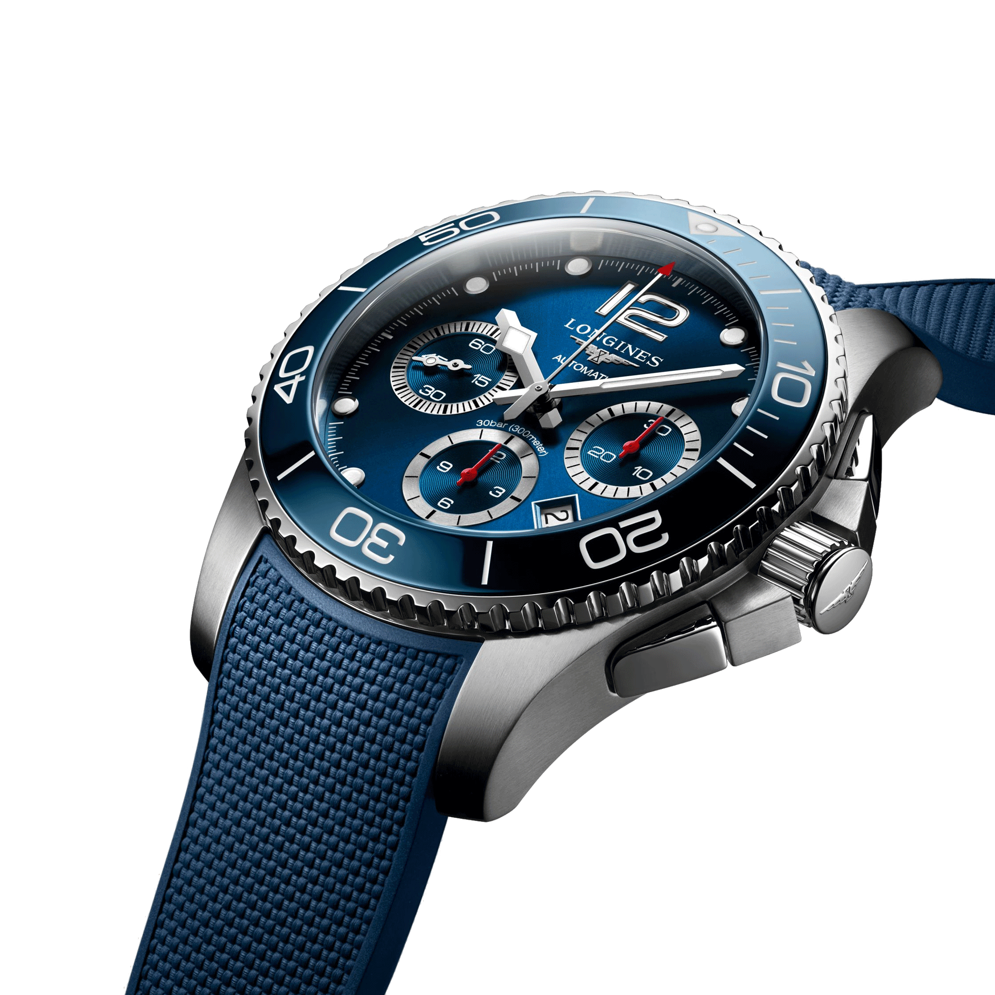 Montre Longines Hydroconquest Chronographe automatique cadran bleu