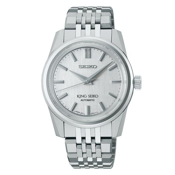 King Seiko automatic brushed silver dial steel bracelet 37 mm