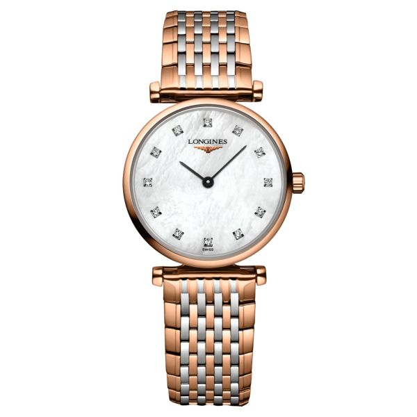 Watch Longines La Grande Classique quartz PVD Rose Gold dial white spot steel bracelet pvd rose gold 24 mm