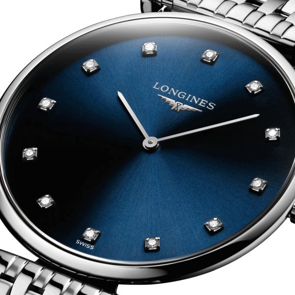 Longines Grande Classique quartz watch with blue dial and 33mm