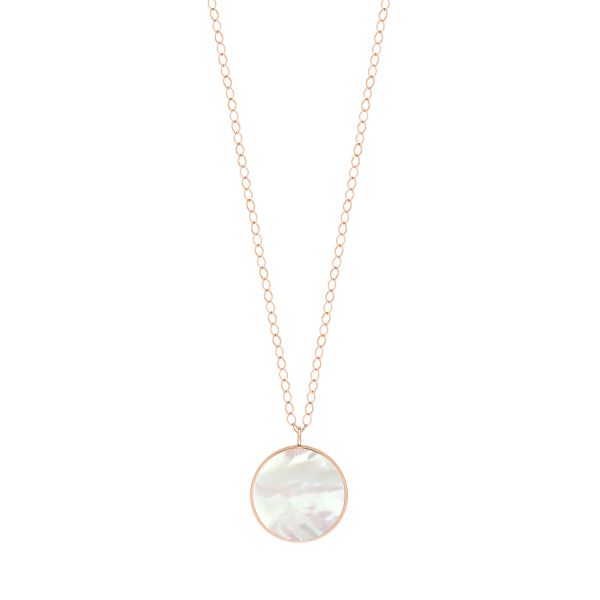 Ginette NY Jumbo Ever love necklace in rose gold and white mother-of-pearl