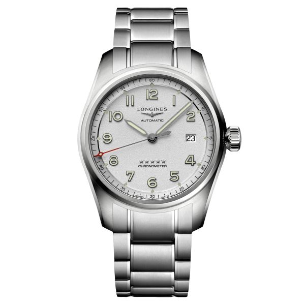 Longines Spirit automatic watch silver dial steel bracelet 40 mm