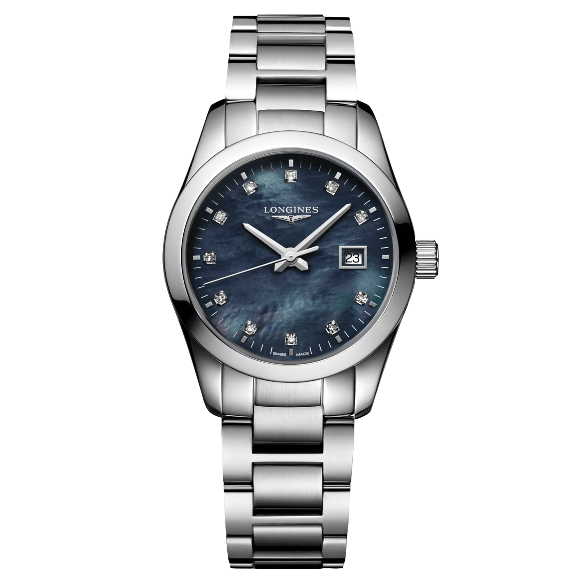 Montre Longines Conquest Classic quartz cadran nacre noire index