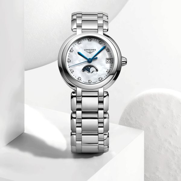 Montre Longines Primaluna quartz cadran nacre index diamants