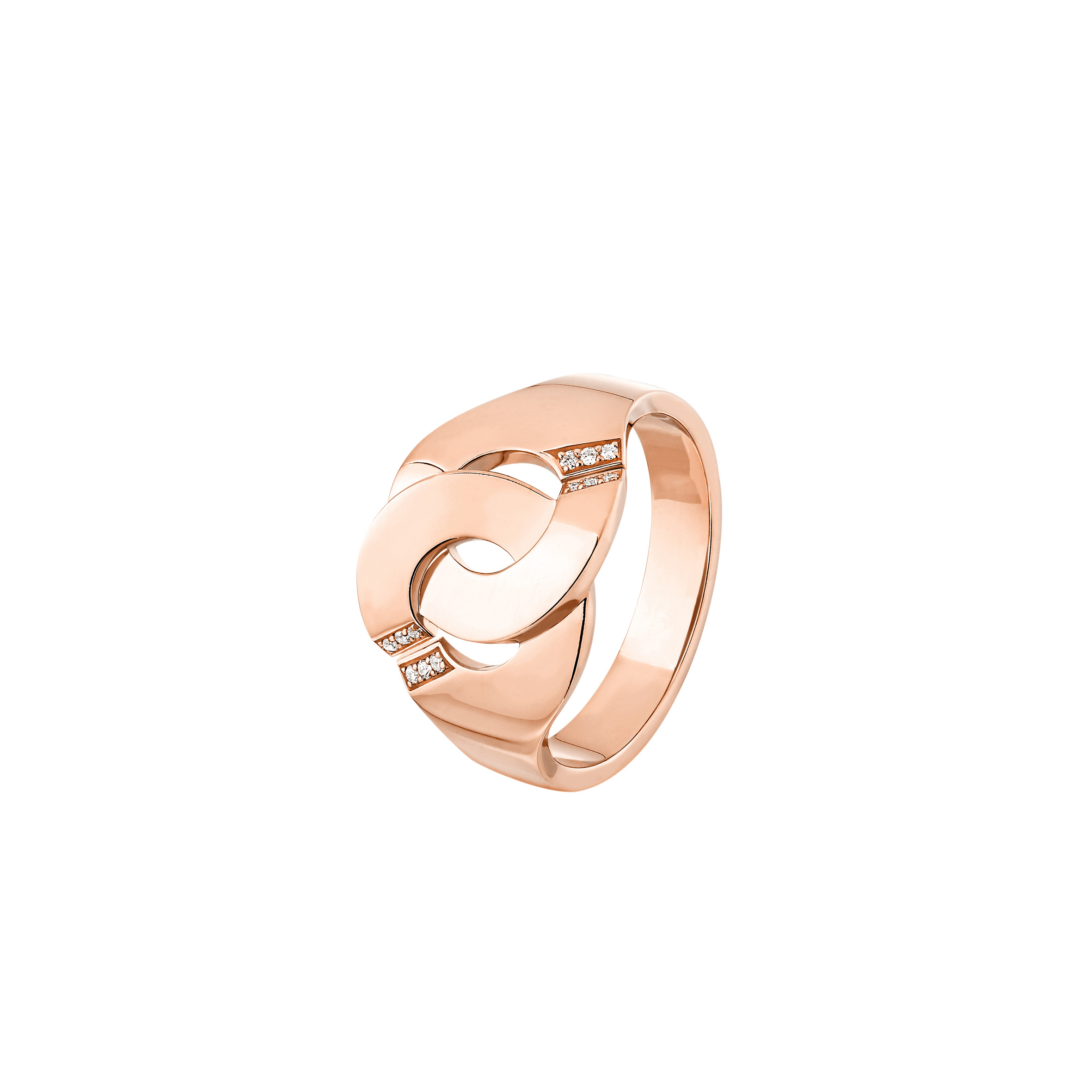 Menottes dinh van R12 ring in rose gold and diamonds | LEPAGE