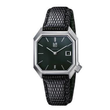 March LA.B Mansart Grall Date automatic bracelet black lizard 34 x 39 mm