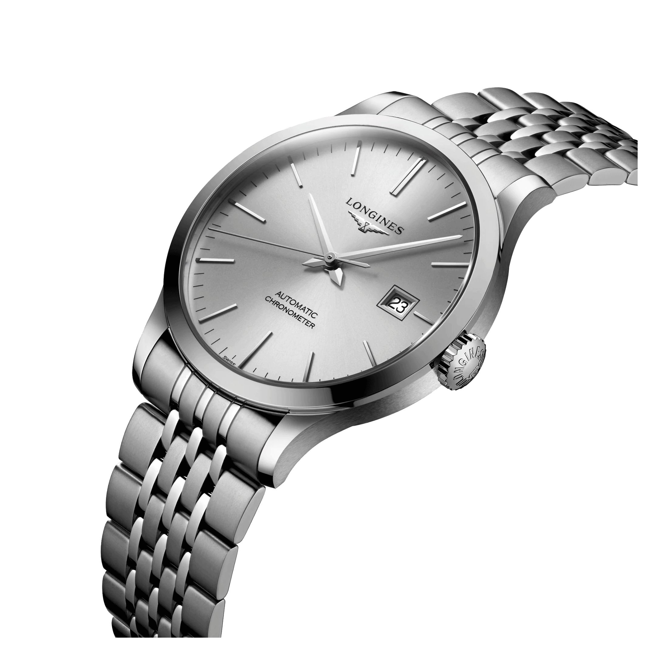 Montre Longines Record automatique acier 40 mm L2.821.4.72.6 Lepage