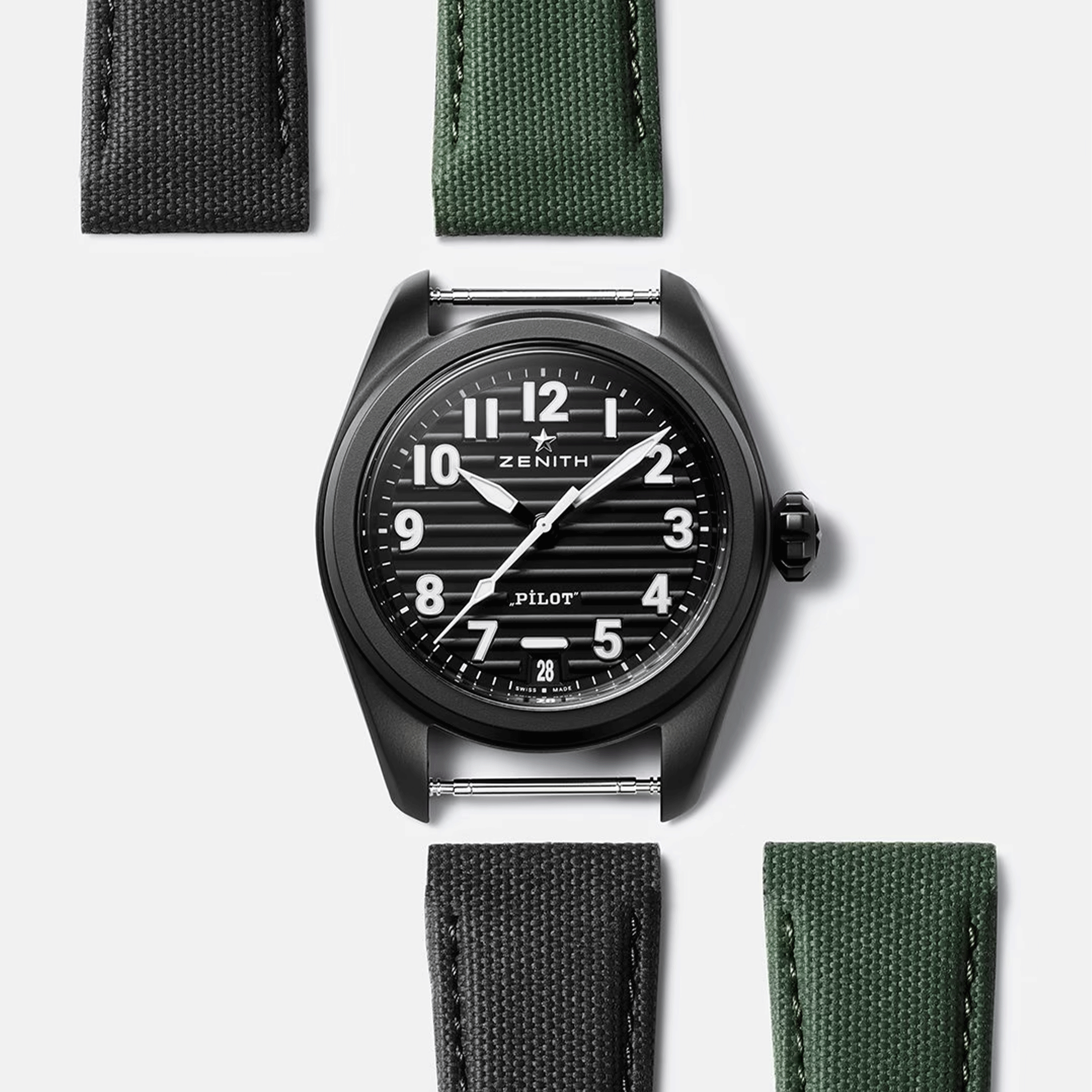 Field Watch Black PVD - Black Dial Gray Cordura