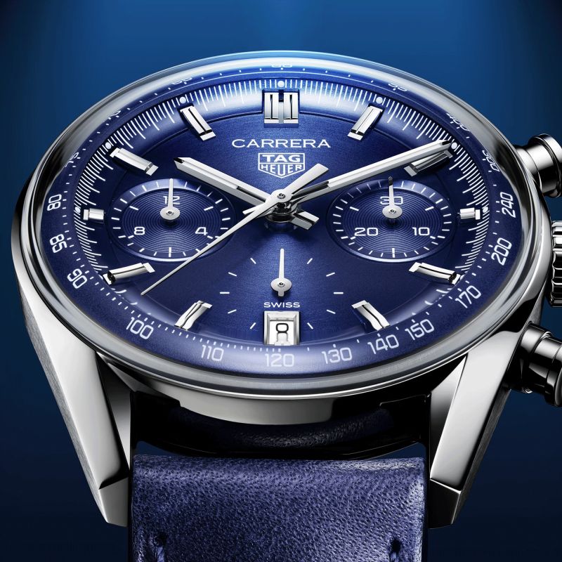 tag heuer carrera chronograph glassbox blue