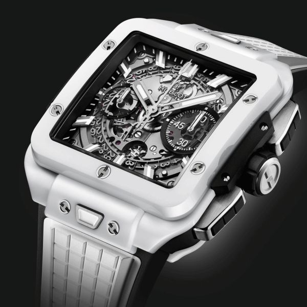 Hublot Square Bang Unico White Ceramic Watch 821.HX.0170.RX - Lepage