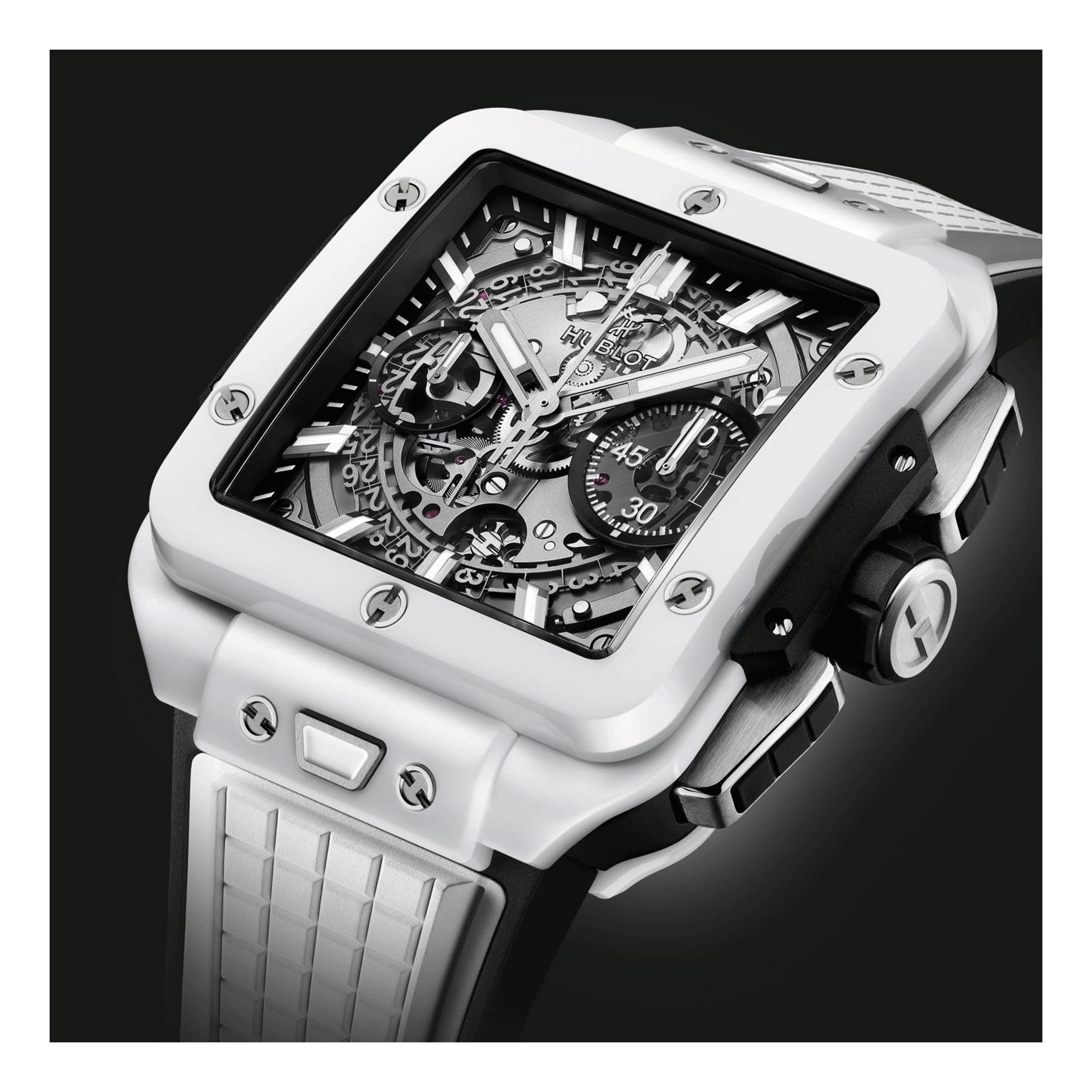 Hublot Square Bang Unico White Ceramic Watch 821.HX.0170.RX