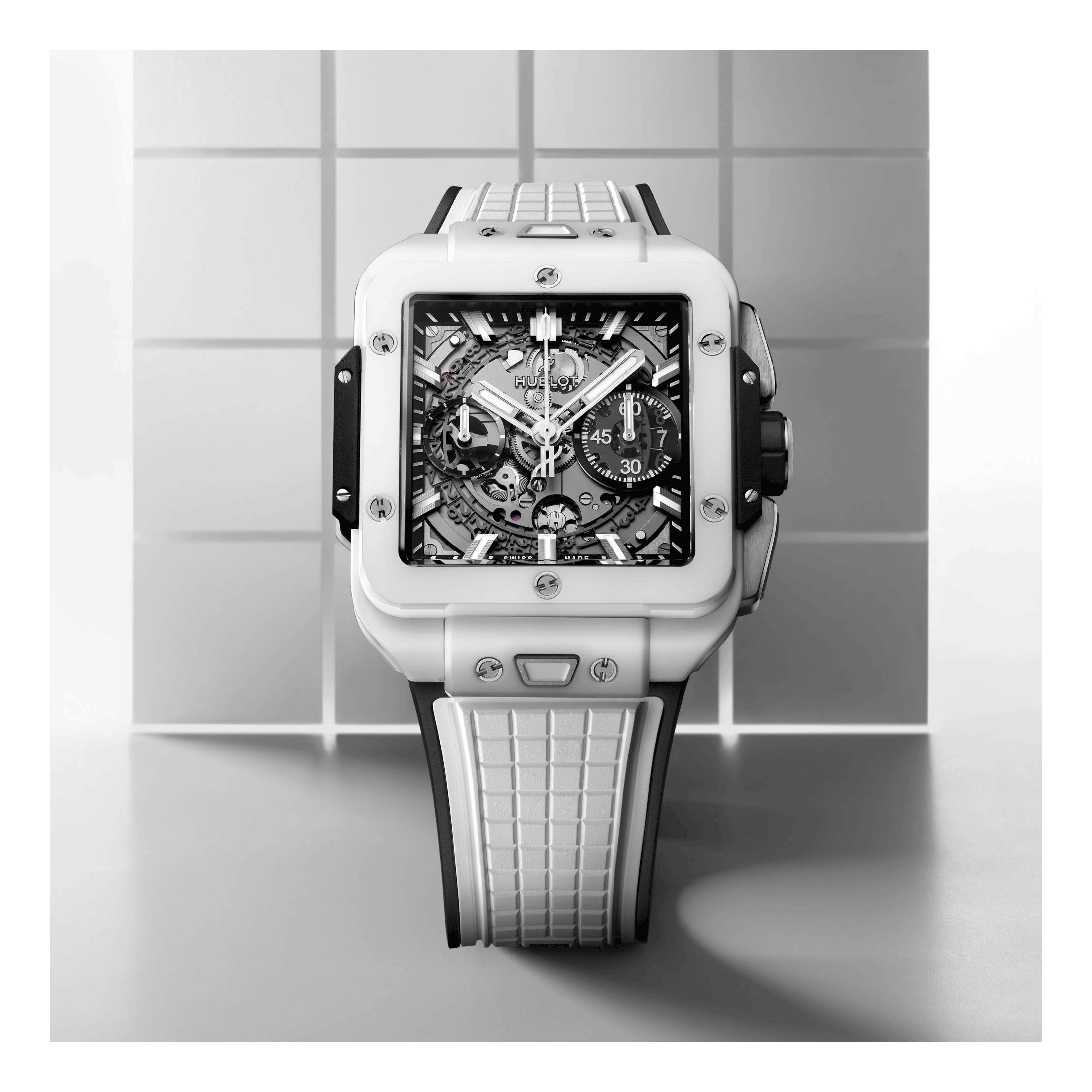 Hublot Square Bang Unico White Ceramic Watch 821.HX.0170.RX - Lepage