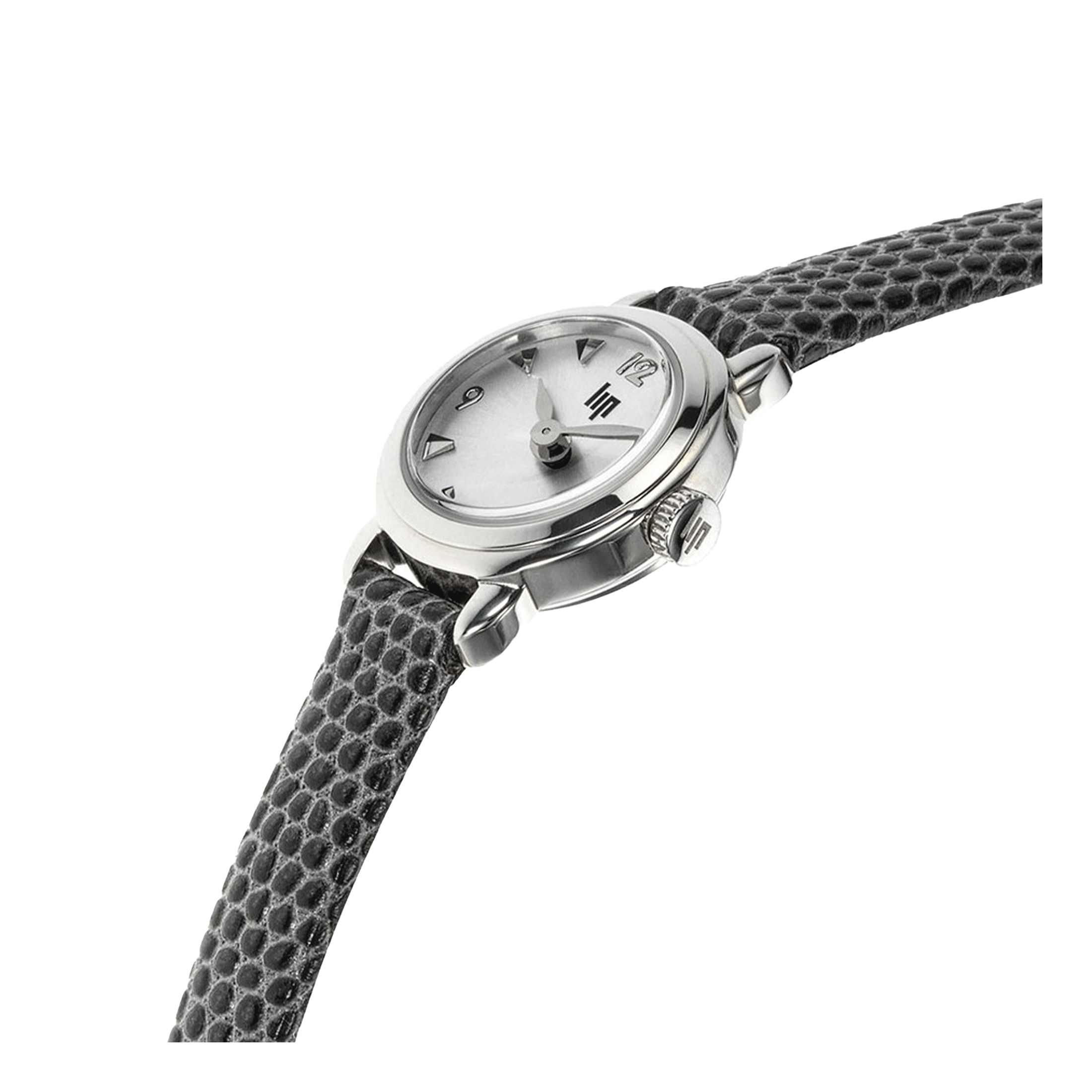 Lip Henriette quartz silver dial grey leather strap 18 5 mm