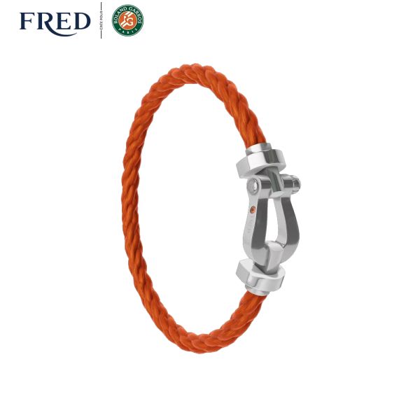 Force 10 bracelet white gold Mandarin garnet Terracotta cable