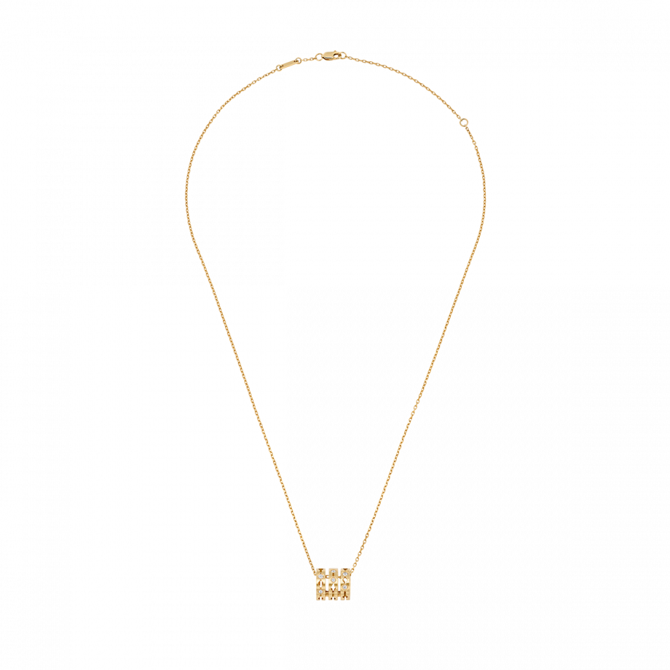 Pulse dinh van necklace in yellow gold and diamonds | LEPAGE