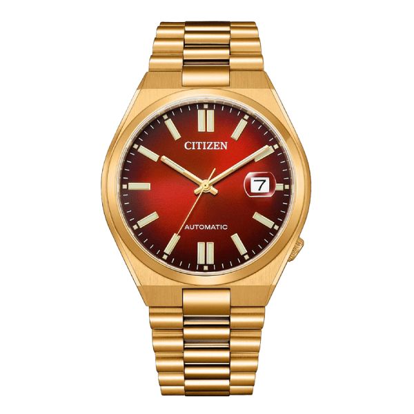 Citizen Tsuyosa automatic watch red dial steel bracelet 40 mm