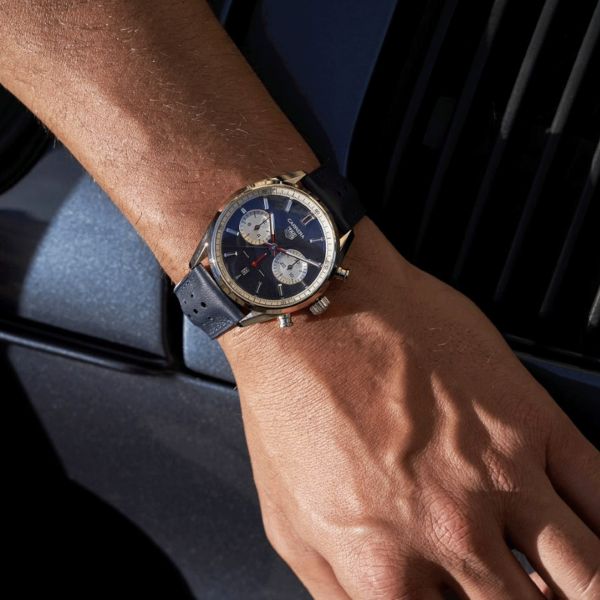 Tag heuer blue leather strap hot sale