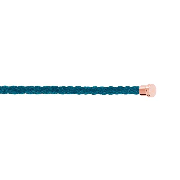 Câble Fred Force 10 Bleu Riviera moyen modèle en acier plaqué or rose 6B1181