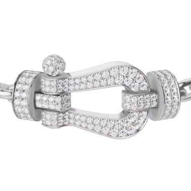 Purchase FRED Force 10 bracelet, large size, white gold manilla