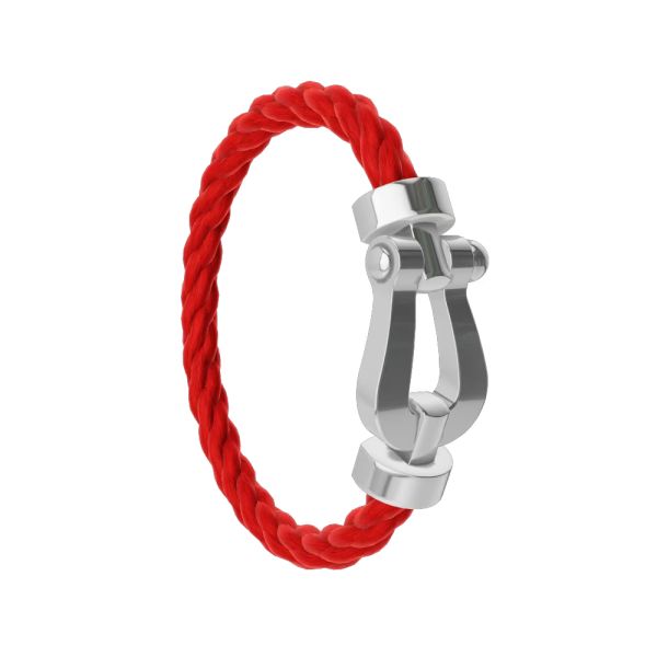 FRED Force 10 Cable Ladies Bracelet Stainless Steel Wine Red