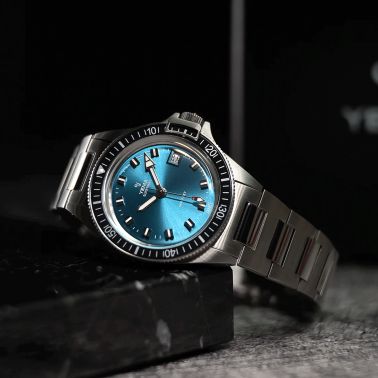 Yema Superman Heritage Blue quartz 39 mm Watch MHF1574 JA62 Lepage