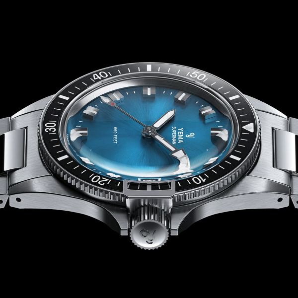 Yema Superman Heritage Blue quartz 39 mm Watch YMHF1574 JTP Lepage