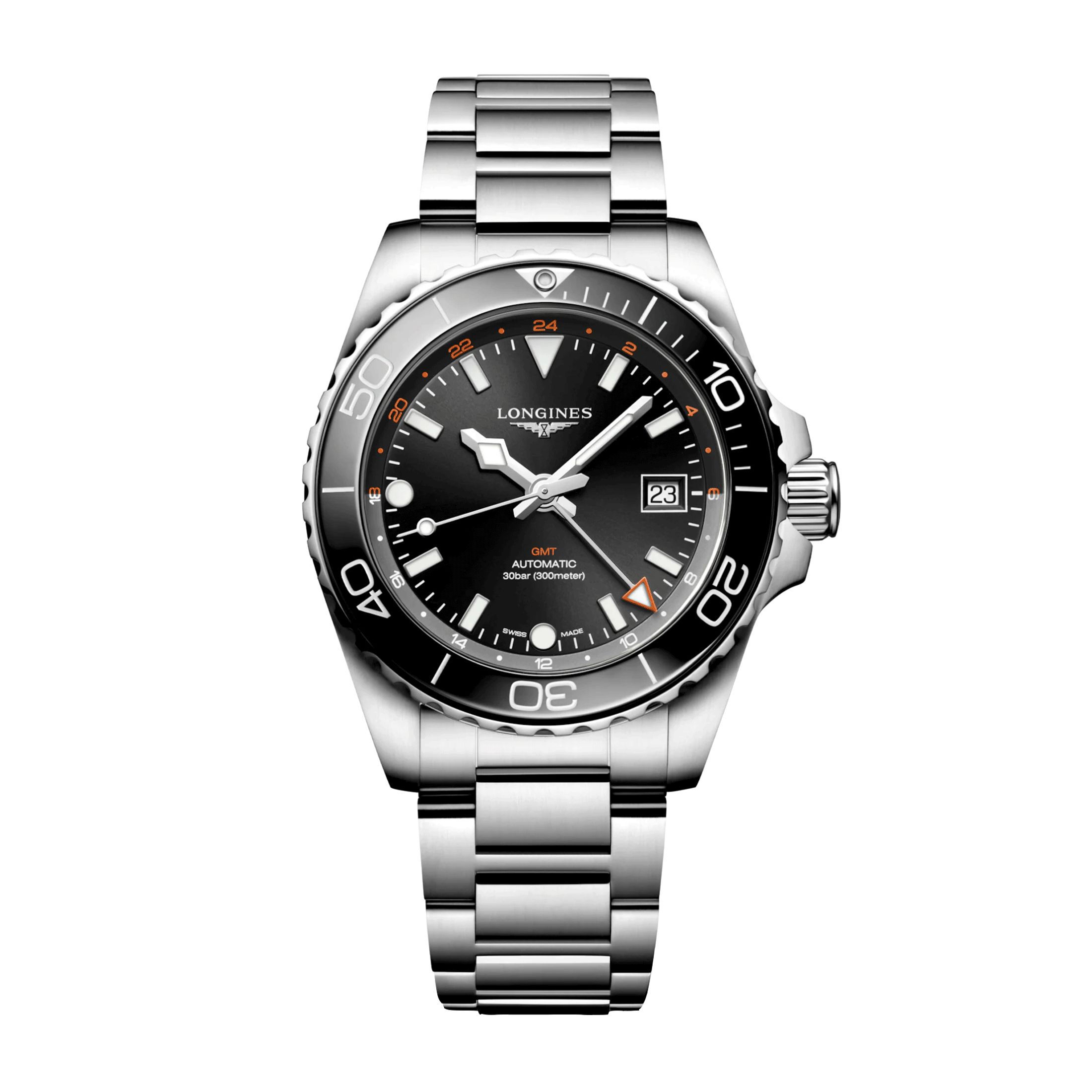 Longines Hydroconquest GMT Auto 41 mm Watch L3.790.4.56.6