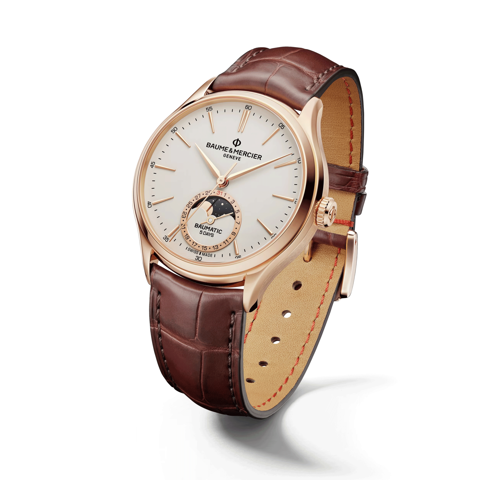 Baume et Mercier Clifton Moonphase Gold auto Watch 10736 Lepage