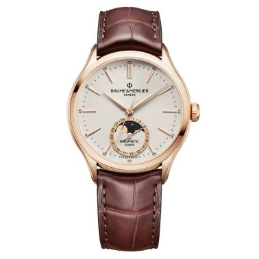 Montre Baume et Mercier Clifton Baumatic bracelet cuir 40mm M0A10519