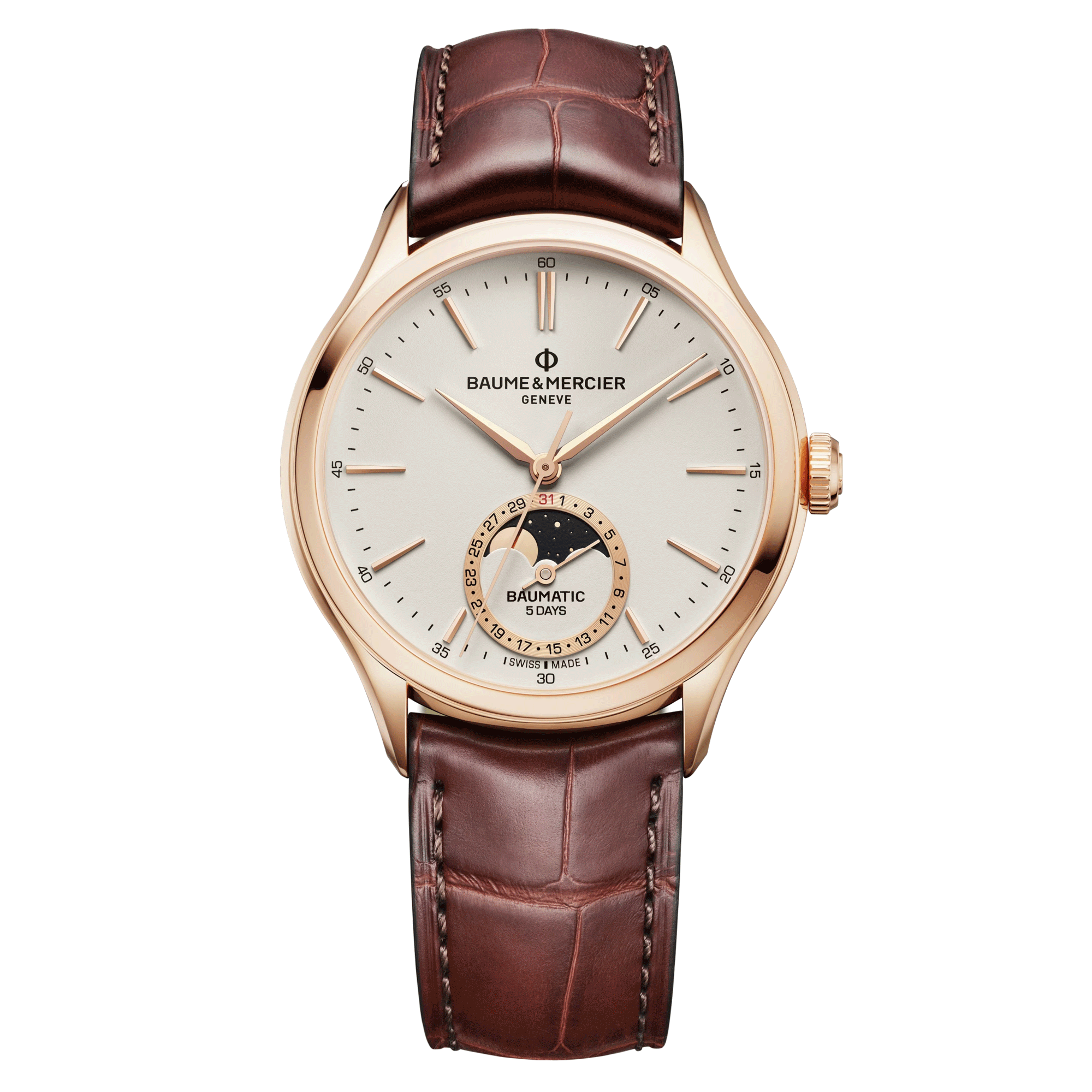 Baume et Mercier Clifton Moonphase Gold auto Watch 10736 Lepage