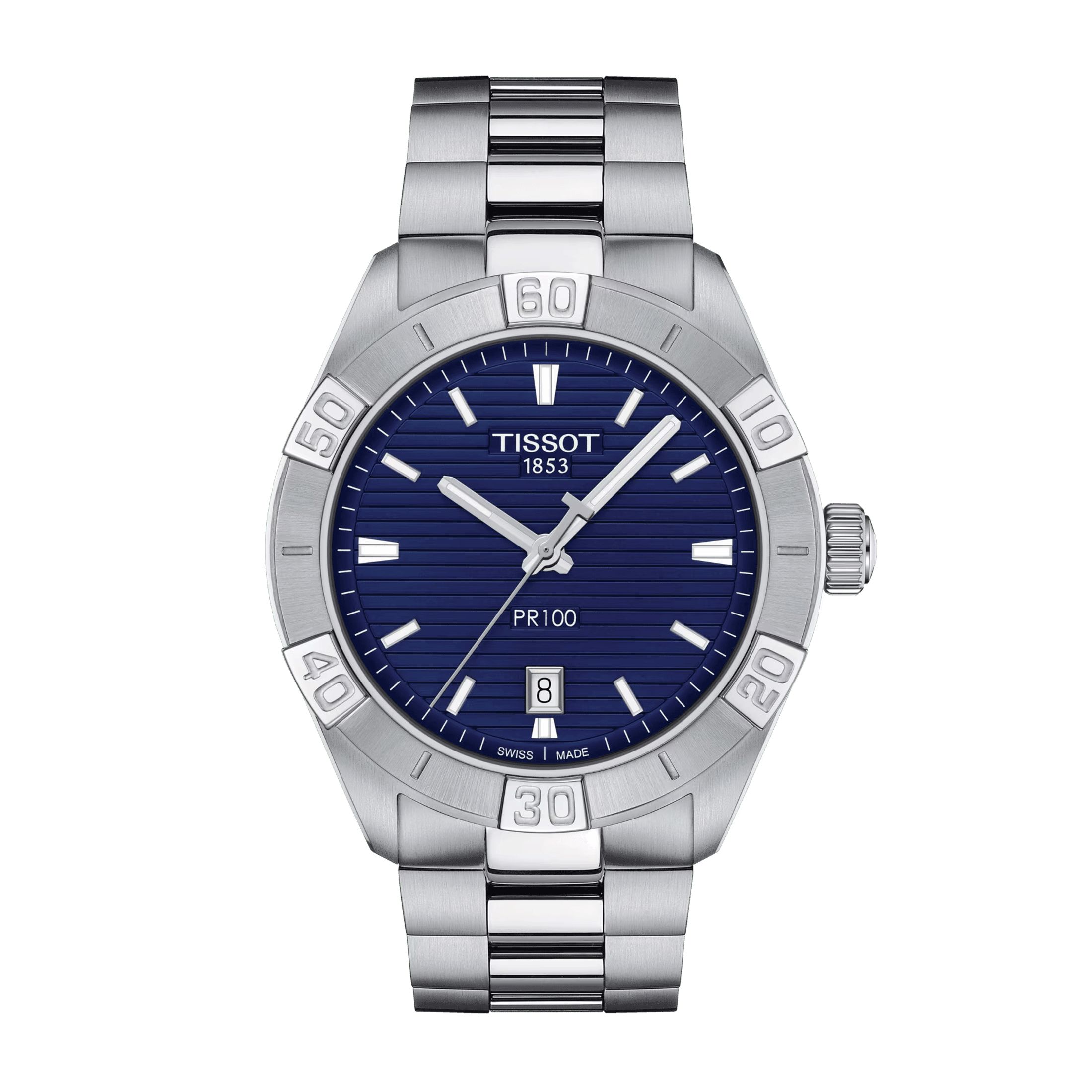 Tissot T Classic PR 100 Sport quartz watch blue dial steel