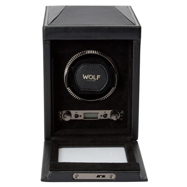 British Racing Black Single Watch Winder Wolf 1834 Lepage