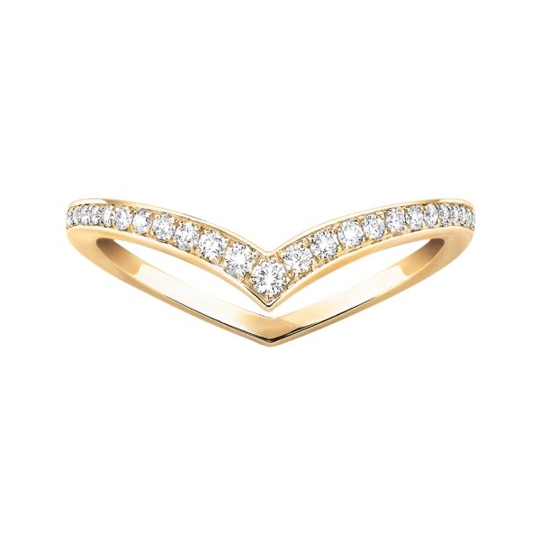 Messika Fiery Pavé wedding band in yellow gold and diamonds - Lepage