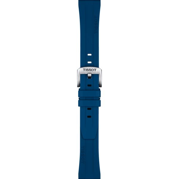 Tissot blue rubber bracelet with 20 mm pin buckle