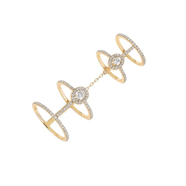 White Gold Diamond Ring Glam'Azone 2 Rows | Messika 06173-WG