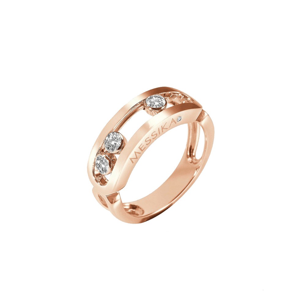 Bague Messika Move or rose et 3 diamants 3998R Lepage