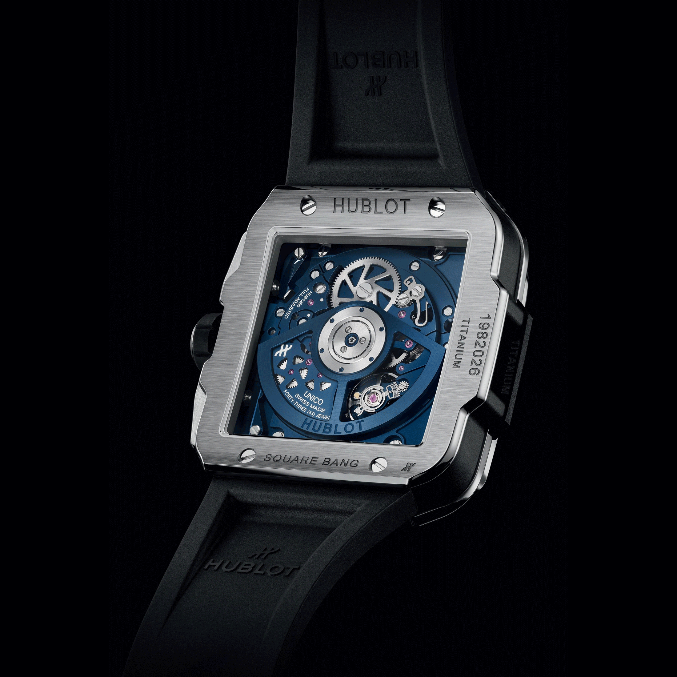 Hublot Square Bang Unico Titanium Blue Watch 821.NX.5170.RX - Lepage