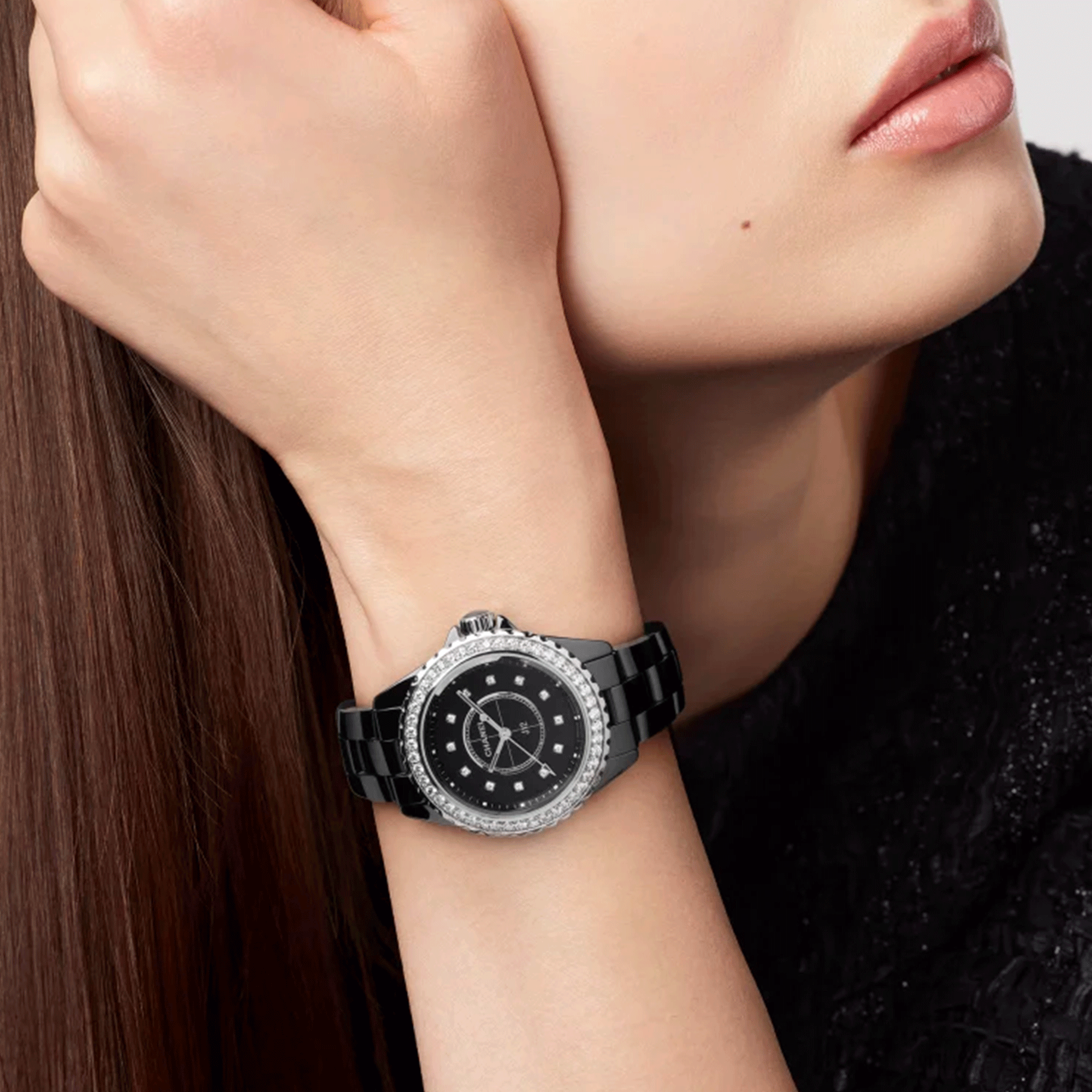 CHANEL J12 watch black dial bezel and hour markers set black high  resistance ceramic bracelet 33 mm | Lepage