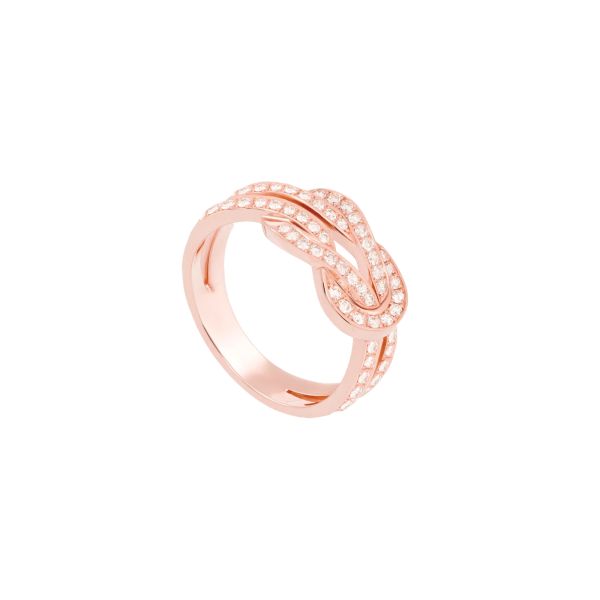 Bague Fred Chance Infinie moyen modèle en or rose et pavage diamants