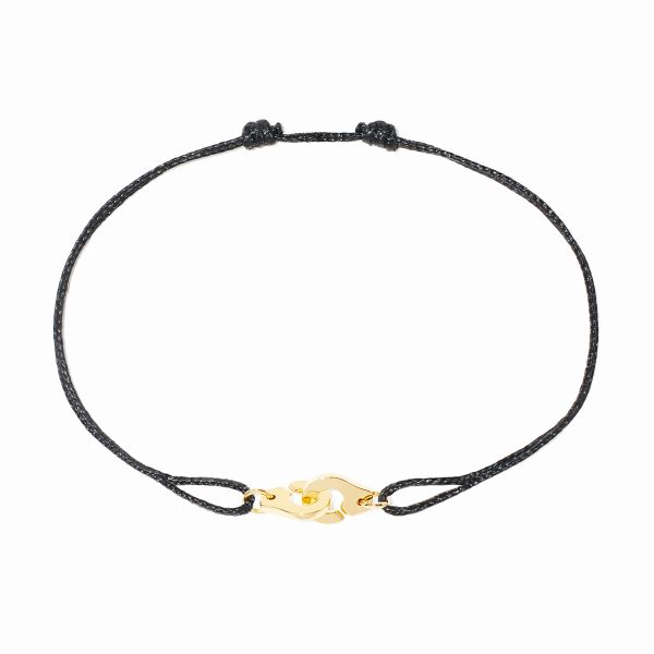 Bracelet Menottes dinh van R6,5 en or jaune sur cordon