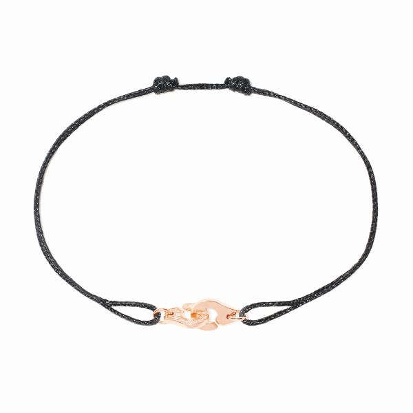 Menottes dinh van R6,5 bracelet in rose gold and diamonds on cord