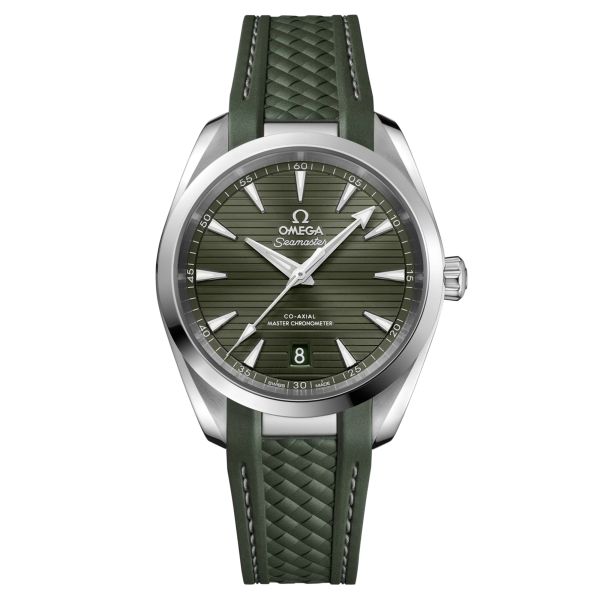 Montre Omega Seamaster Aqua Terra 150m Co-Axial Master Chronometer cadran vert bracelet caoutchouc 38 mm