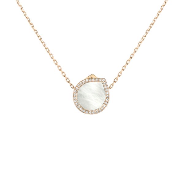 Collier Repossi Antifer Pavé en or rose, nacre blanche et diamants