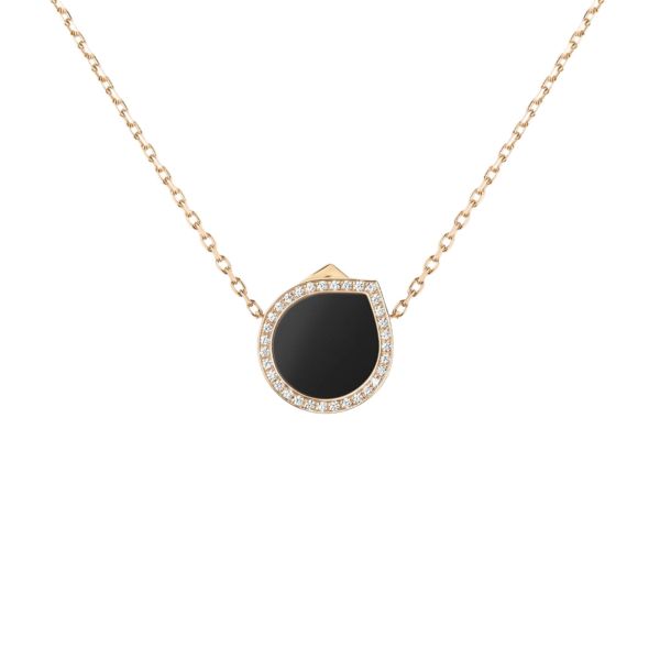 Collier Repossi Antifer Pavé en or rose, onyx et diamants